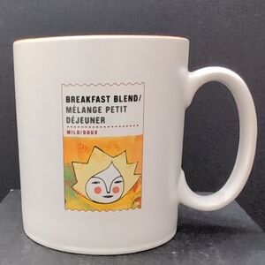 Starbucks 2010 Breakfast Blend White/Orange Coffee Mug 15.5oz